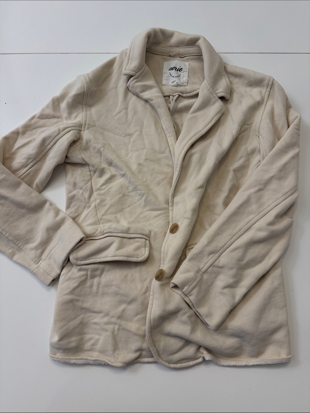 Aerie Cream Blazer Cardigan